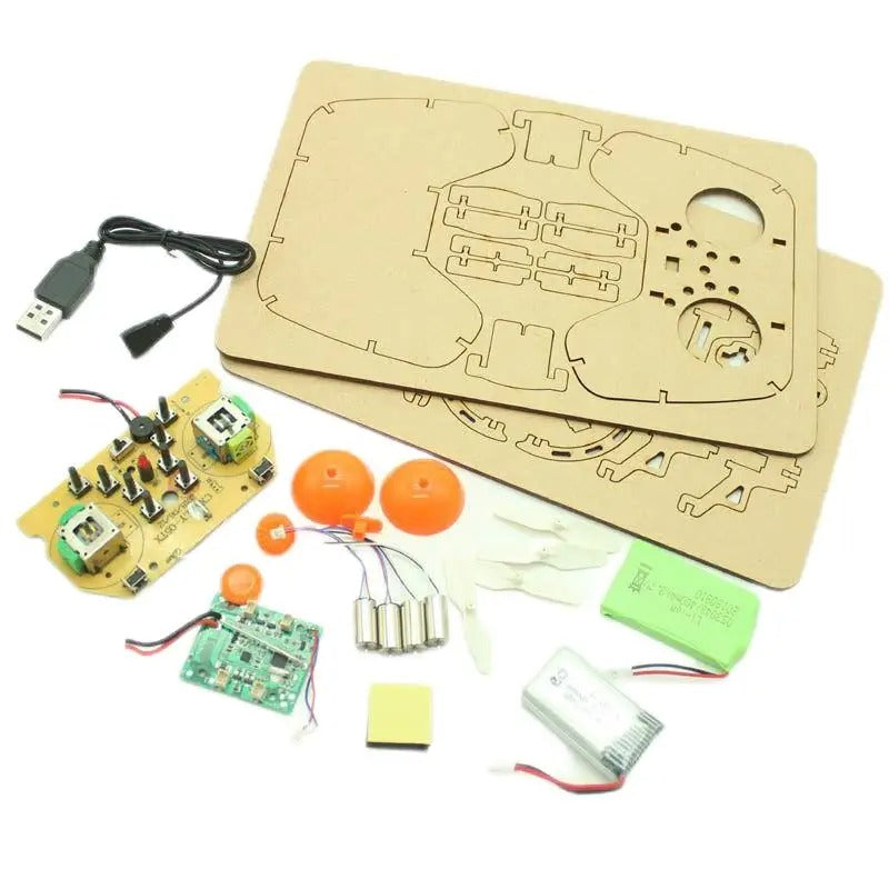 Wooden Drone DIY kit Wooden assembled Remote control toy fixed kit Remote Controlled Toys diy kit Training quadcopters